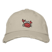cute happy crab hat embroidered hats