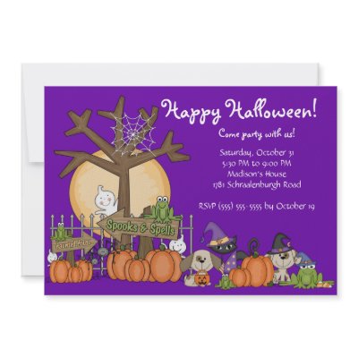 Cute  Happy Halloween Party Invitation for Kids by celebrateitinvites
