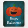 Cute Happy Halloween Pumpkin -custom txt- Mousepad