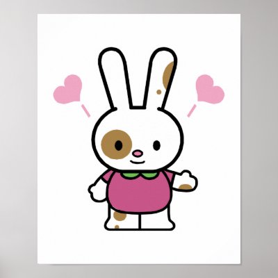 cute happy hearts bunny print by doonidesignsanimals