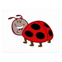 cute happy ladybug post cards
