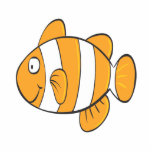 cute happy little clown fish cartoon character cut out