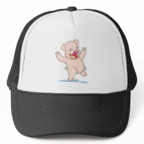 Cute Happy Pig Arms Hands Waving Up HIgh Mesh Hats