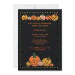 Cute Happy Pumpkins Halloween Party Invitation