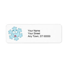 cute happy silly cartoon snowflake character return address labels