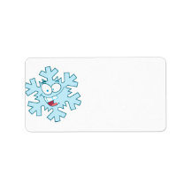 cute happy silly cartoon snowflake character address labels