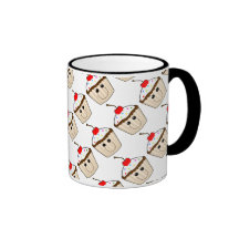 cute happy smiling cupcake with cherry on top mugs