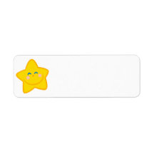 cute happy smiling little star return address labels