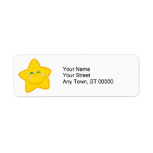 cute happy smiling little star return address labels