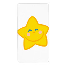 cute happy smiling little star custom shipping labels