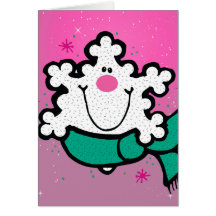 Cute Happy Snowflake  Blank Card