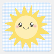 Cute Happy Sun Square Sticker