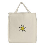 Cute Happy Sun Tote embroidered bags