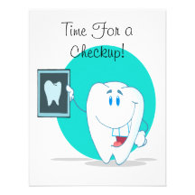 cute happy tooth character with clean xray announcements