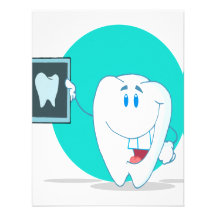 cute happy tooth character with clean xray custom invite