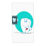 cute happy tooth character with clean xray personalised shipping label