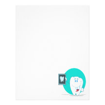 cute happy tooth character with clean xray letterhead template