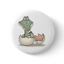 cute hatching baby alligator pin