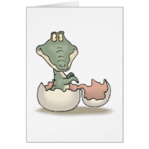 cute hatching baby alligator cards