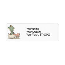 cute hatching baby alligator return address label