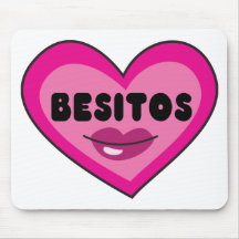 Cute heart and Lips Besitos Mouse Pads