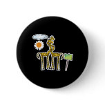 cute heart giraffes in love button
