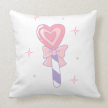 Cute Heart Lollipop Throw Pillow