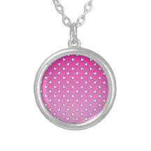 Cute Heart Pattern in Shades of Pink and White Necklace