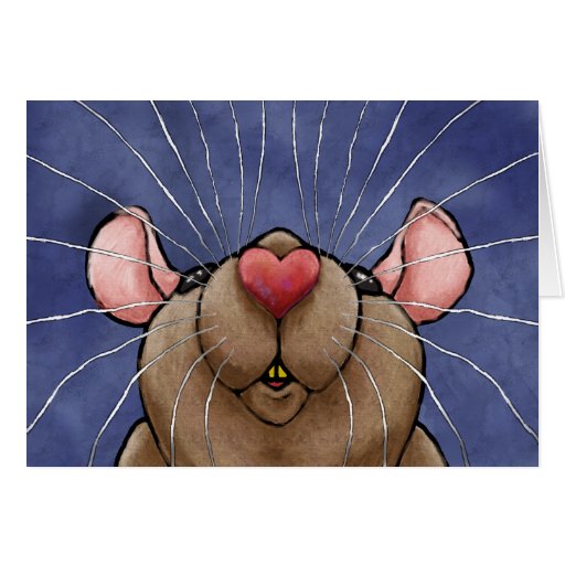 Cute Heart Rat Greeting Card