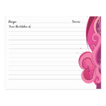 Cute Heart Recipe Cards Postcards