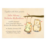 Cute Hedgehog Couple on Tree Swing Wedding Invite