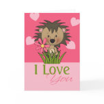 Cute Hedgehog, I Love You Cards