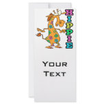 cute hippie flowers giraffe cartoon character rack card