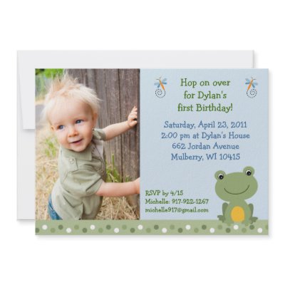 Cute Hippity Frog Custom Birthday Invitations by little_prints