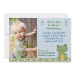 Cute Hippity Frog Custom Birthday Invitations