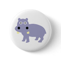 Cute Hippo Comic Style - hippopotamus Pins