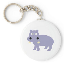 Cute Hippo Comic Style - hippopotamus Key Chain