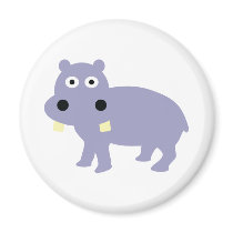 Cute Hippo Comic Style - hippopotamus Magnet