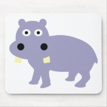 Cute Hippo Comic Style - hippopotamus Mouse Pads