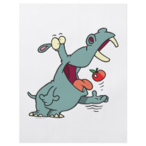 cute hippo eating apple cartoon custom flyer