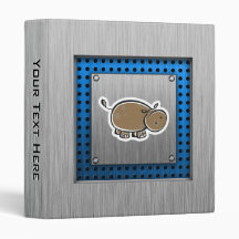 Cute Hippo; Metal-look Vinyl Binders