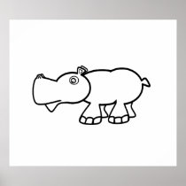 Cute hippo poster