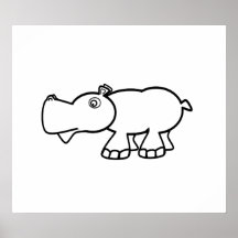 Cute hippo poster