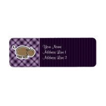 Cute Hippo; Purple Labels