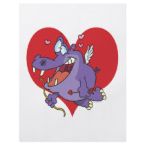 cute hippo valentine cupid cartoon character flyers