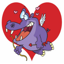 cute hippo valentine cupid cartoon character cut outs