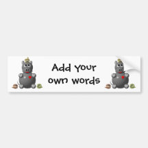 Cute Hippo with Hamsters! Bumper Sticker