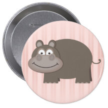 Cute Hippopotamus Pinback Button