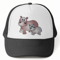 Cute Hippos Mom and Baby Trucker Hat