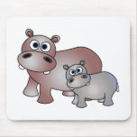 Cute Hippos Mom and Baby Mouse Pads